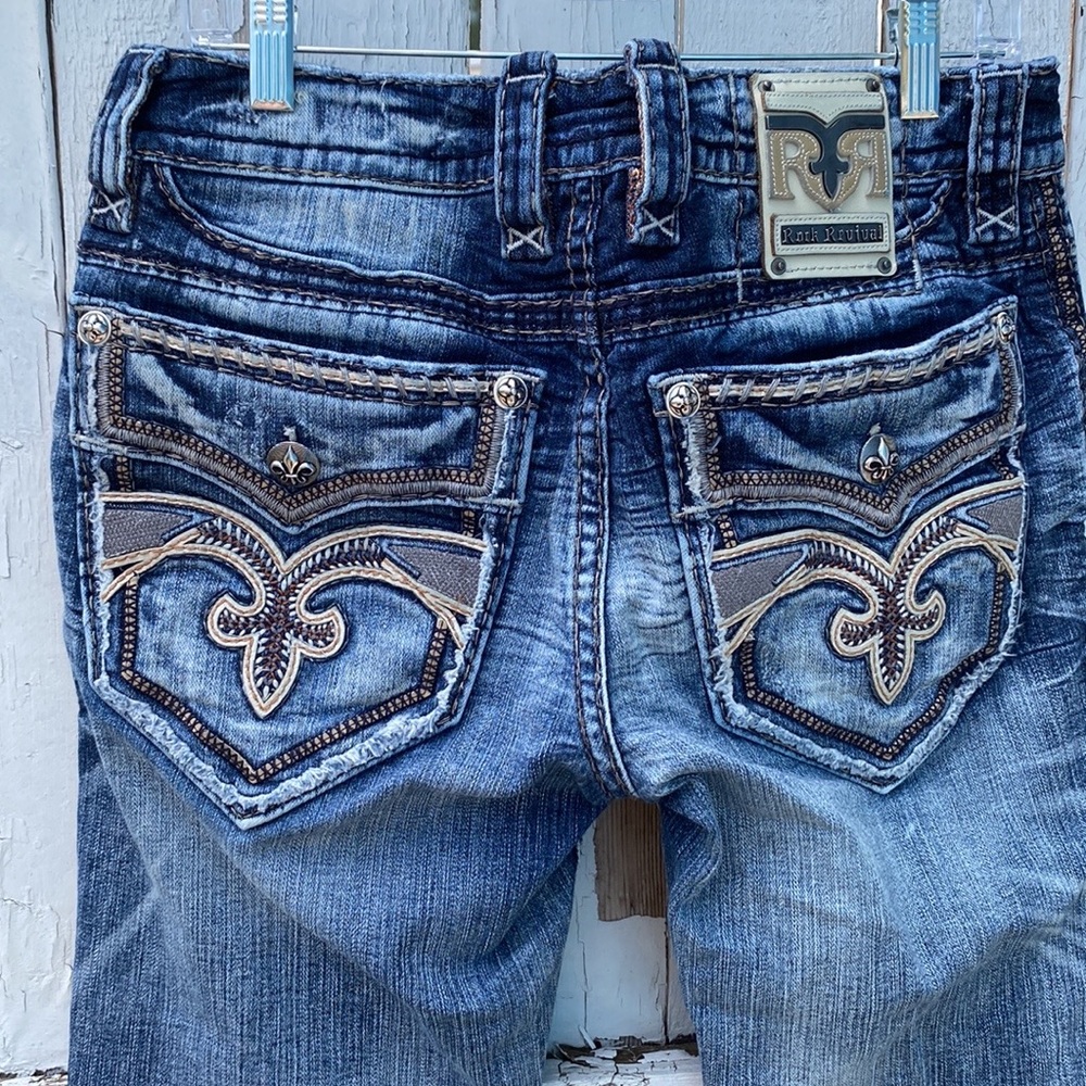Rock Revival Kester Slim Staight Medium Wash Jeans Size 32